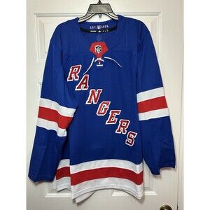 Size 52 Adidas Authentic New York Rangers Mens PRIMEGREEN Home Blue Jersey NEW